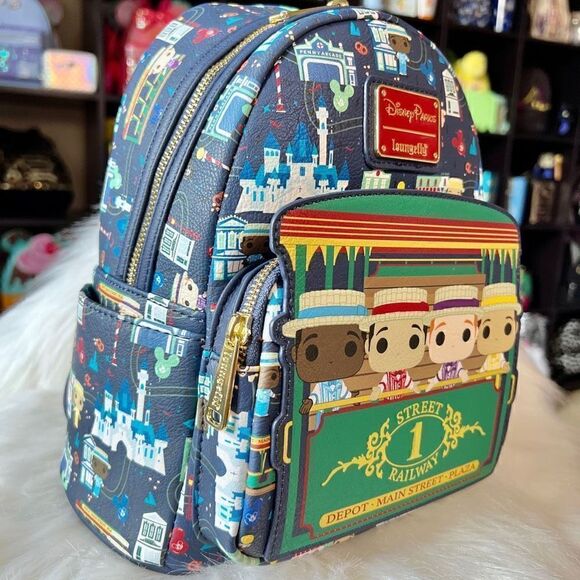 Dapper Dans Loungefly Mini Backpack Main Street NWT AOP 1 of 3 Disney NWT - Picture 3 of 8